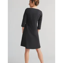 Robe trapèze manches 3/4 - 95% coton bio - GOTS