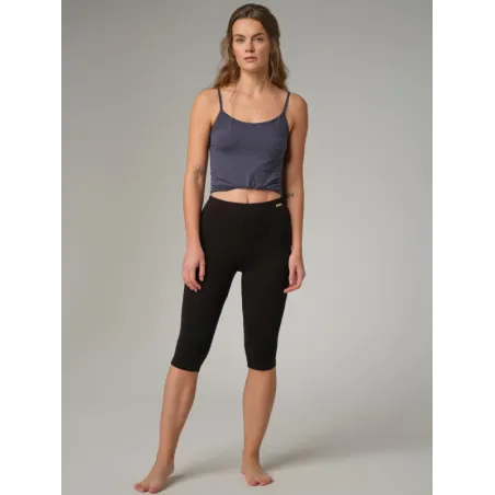 Pantacourt noir, 92% coton...