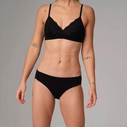 Culotte taille basse avec dentelle - Coton bio - GOTS, Fairtrade