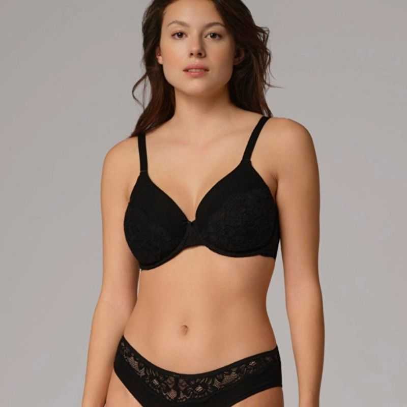 Soutien-gorge à armatures avec dentelle - 92% coton, Fairtrade