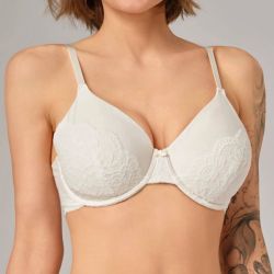 Soutien-gorge à armatures avec dentelle - 92% coton, Fairtrade