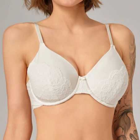 Soutien-gorge à armatures avec dentelle - 92% coton, Fairtrade