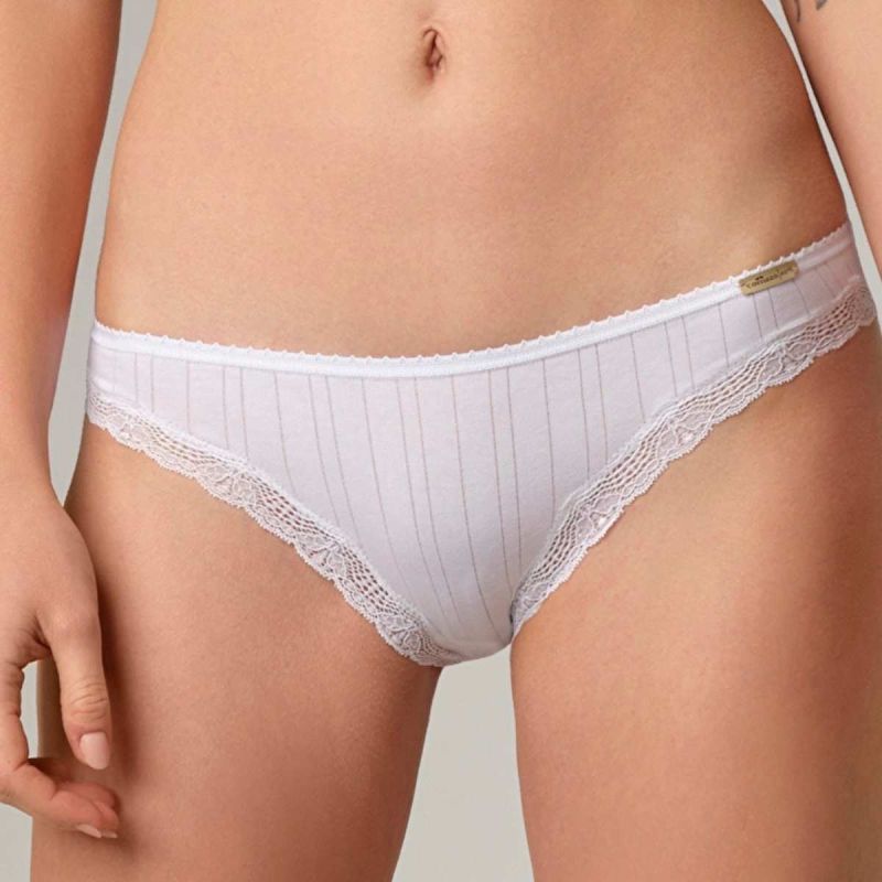Mini-culotte à rayures satinées avec dentelles - 92% coton bio - GOTS, Fairtrade