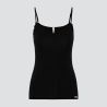 Maillot de corps bretelles fines en 92% de coton bio, noir, Fairtrade, GOTS