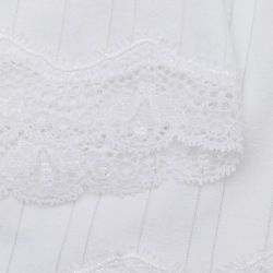 Shorty à rayures satinées et dentelle - 92% coton bio - GOTS, Fairtrade