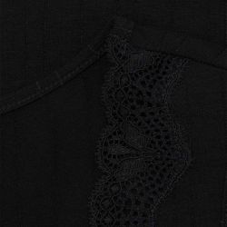 Débardeur à rayures satinées et dentelle - 92% coton bio - GOTS, Fairtrade