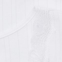 Débardeur à rayures satinées et dentelle - 92% coton bio - GOTS, Fairtrade