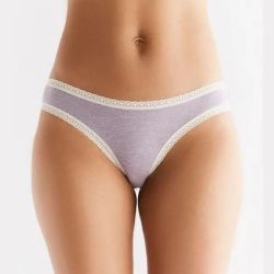 Culotte coupe classique avec dentelle - 95% coton bio - GOTS