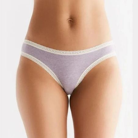 Culotte coupe classique avec dentelle - 95% coton bio - GOTS