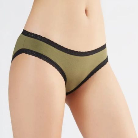 Culotte coupe classique avec dentelle - 95% coton bio - GOTS