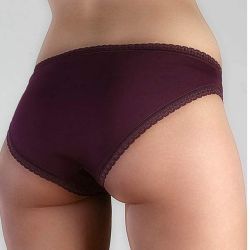 Culotte coupe classique avec dentelle - 95% coton bio - GOTS