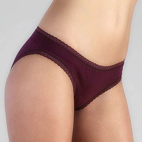Culotte coupe classique avec dentelle - 95% coton bio - GOTS