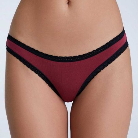 Culotte coupe classique avec dentelle - 95% coton bio - GOTS