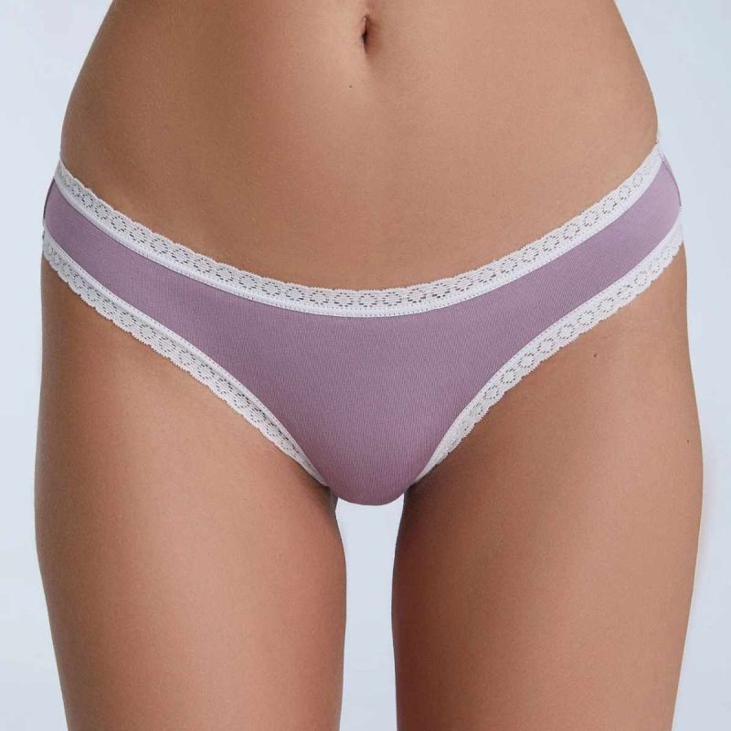 Culotte coupe classique avec dentelle - 95% coton bio - GOTS