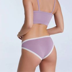 Culotte coupe classique avec dentelle - 95% coton bio - GOTS