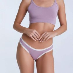 Culotte coupe classique avec dentelle - 95% coton bio - GOTS