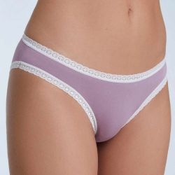 Culotte coupe classique avec dentelle - 95% coton bio - GOTS