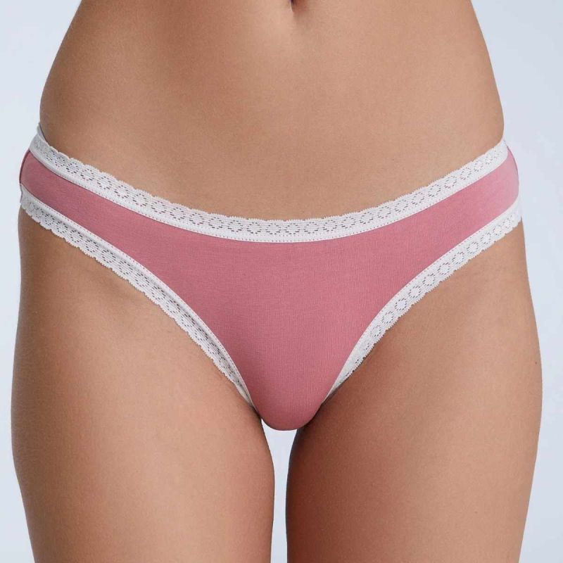 Culotte coupe classique avec dentelle - 95% coton bio - GOTS