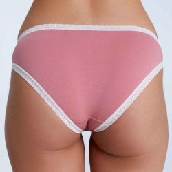 Culotte coupe classique avec dentelle - 95% coton bio - GOTS