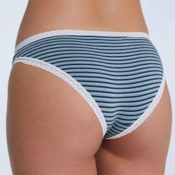 Culotte coupe classique avec dentelle - 95% coton bio - GOTS