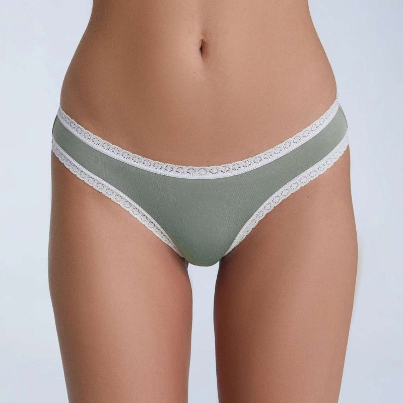 Culotte coupe classique avec dentelle - 95% coton bio - GOTS