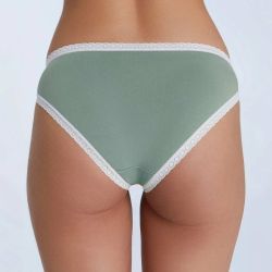 Culotte coupe classique avec dentelle - 95% coton bio - GOTS