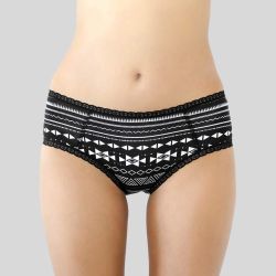 Ligne \"CHLOE\" culotte-shorty coton bio, Rouge/Naturel