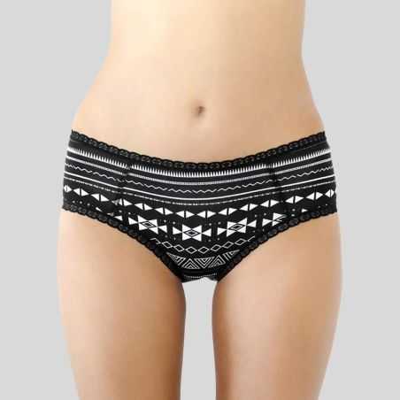 Ligne \"CHLOE\" culotte-shorty coton bio, Rouge/Naturel