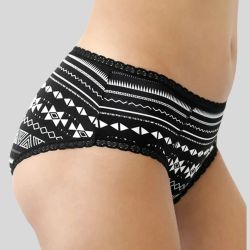 Ligne \"CHLOE\" culotte-shorty coton bio, Rouge/Naturel