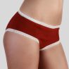 Ligne \"CHLOE\" culotte-shorty coton bio, Rouge/Naturel