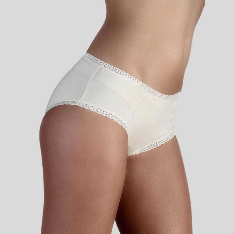 Ligne \"CHLOE\" culotte-shorty coton bio, Rouge/Naturel