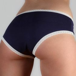 Ligne \"CHLOE\" culotte-shorty coton bio, Rouge/Naturel