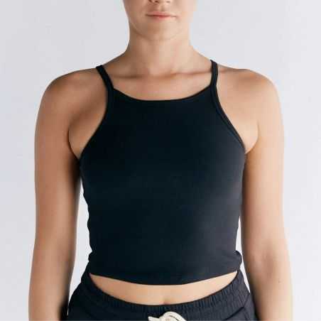 Top court brassière intégrée, dos nageur - Coton bio GOTS