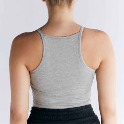 Top court brassière intégrée, dos nageur - Coton bio GOTS
