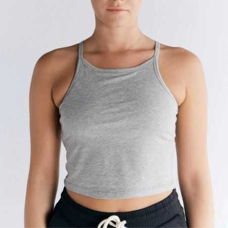 Top court brassière intégrée, dos nageur - Coton bio GOTS