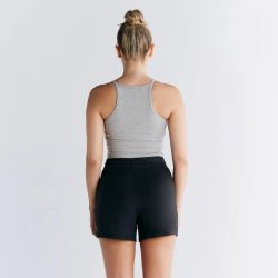 Top court brassière intégrée, dos nageur - Coton bio GOTS