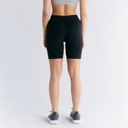 Short cycliste coton bio et élasthane, noir GOTS