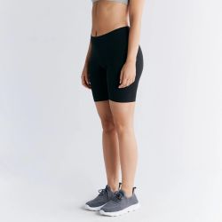 Short cycliste coton bio et élasthane, noir GOTS