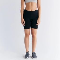 Short cycliste coton bio et élasthane, noir GOTS