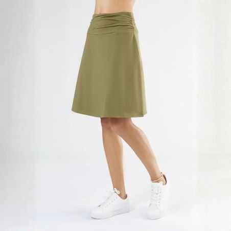 Jupe trapèze, taille confort - 95% Coton bio - GOTS