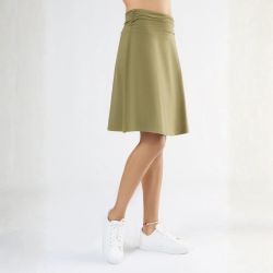 Jupe trapèze, taille confort - 95% Coton bio - GOTS