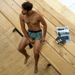 Boxer "MIRAGE" motif abstrait - 95% Coton bio - GOTS