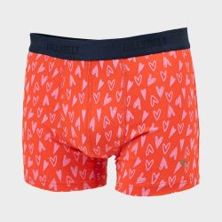 Boxer "VALENTIN" motif coeurs - 95% Coton bio - GOTS