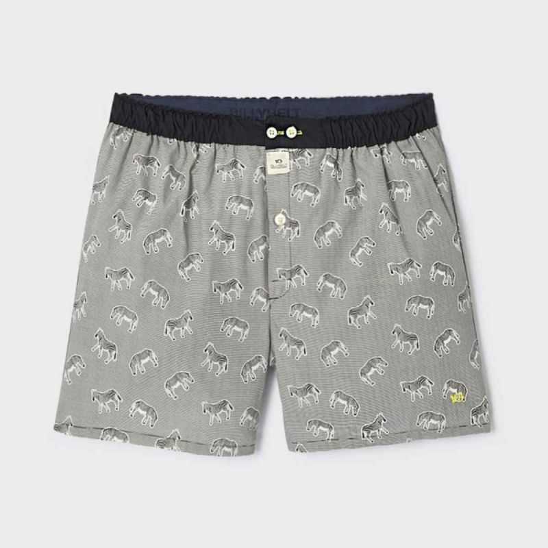 Caleçon "SEREGENTI" motif zèbre - 100% Coton bio - GOTS