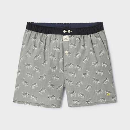 Caleçon "SEREGENTI" motif zèbre - 100% Coton bio - GOTS