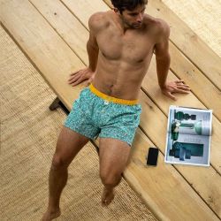 Caleçon "TULUM" motif géométrique - 100% Coton bio - GOTS