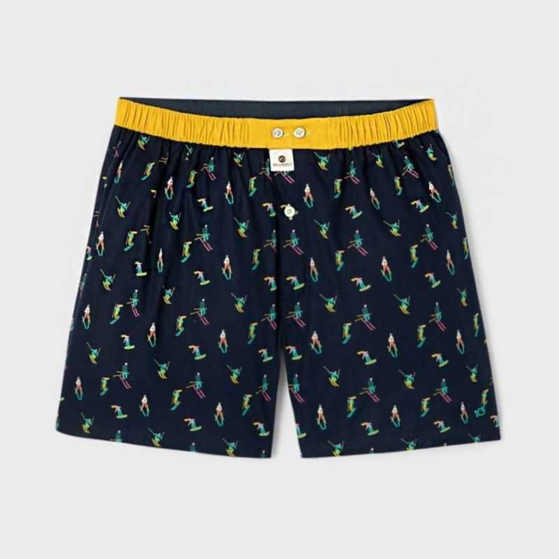 Caleçon "TOUT SCHUSS" motif ski -100% Coton bio - GOTS