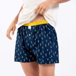 Caleçon "TOUT SCHUSS" motif ski -100% Coton bio - GOTS