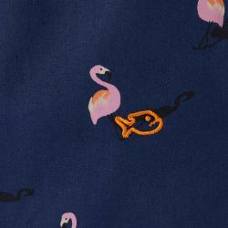 Caleçon \"Flamingo\", bleu et rose, 100% coton bio GOTS