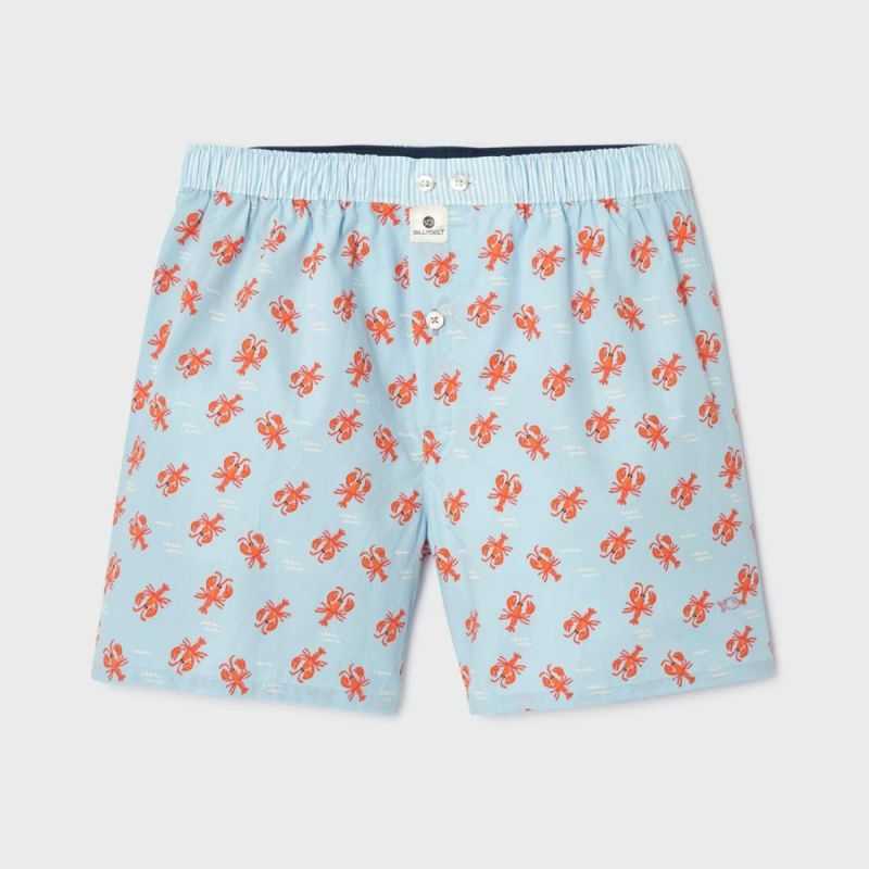 Caleçon "PIMPOL BAY" motif homard - 100% Coton biologique - GOTS